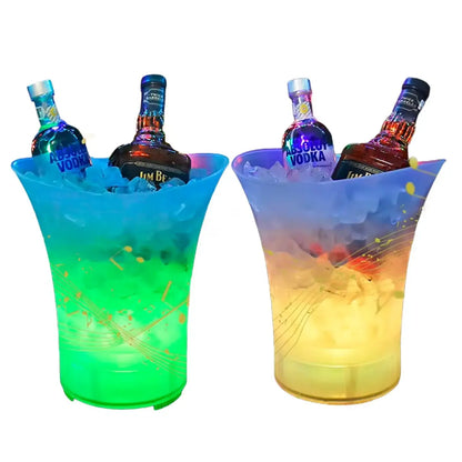 🧊 Fiesta Instantánea: Cubeta de Hielo Parlante con Luces LED RGB – Bebidas Frías y Ambiente Único