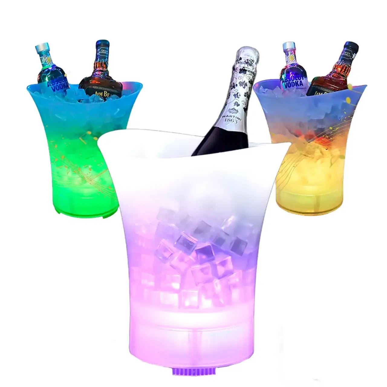 🧊 Fiesta Instantánea: Cubeta de Hielo Parlante con Luces LED RGB – Bebidas Frías y Ambiente Único
