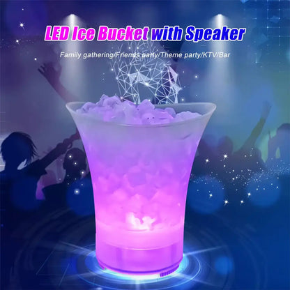 🧊 Fiesta Instantánea: Cubeta de Hielo Parlante con Luces LED RGB – Bebidas Frías y Ambiente Único