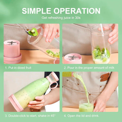 Batidora Licuadora Portátil USB 300ml · 40W · Batería 1200mAh | Smoothies al Instante