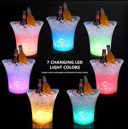 🧊 Fiesta Instantánea: Cubeta de Hielo Parlante con Luces LED RGB – Bebidas Frías y Ambiente Único